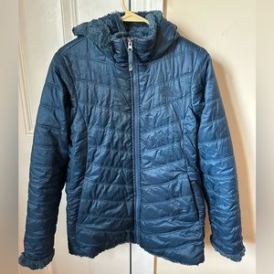 North Face Navy Blue Coat Jacket girls XL.
